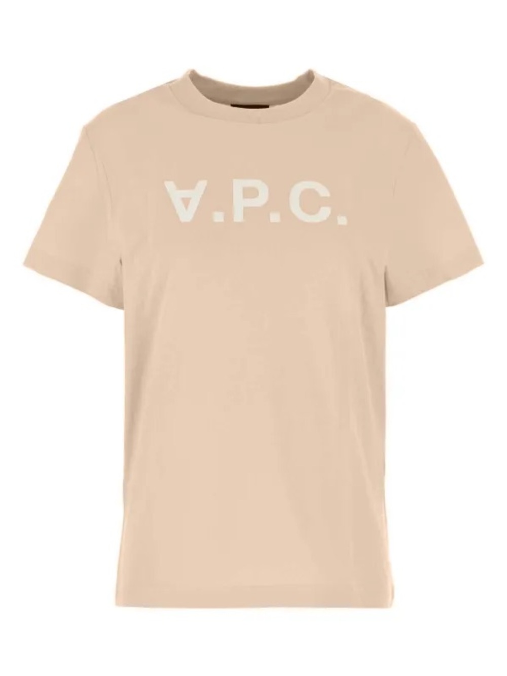 A.P.C. Short Sleeve Logo Tee in Peach